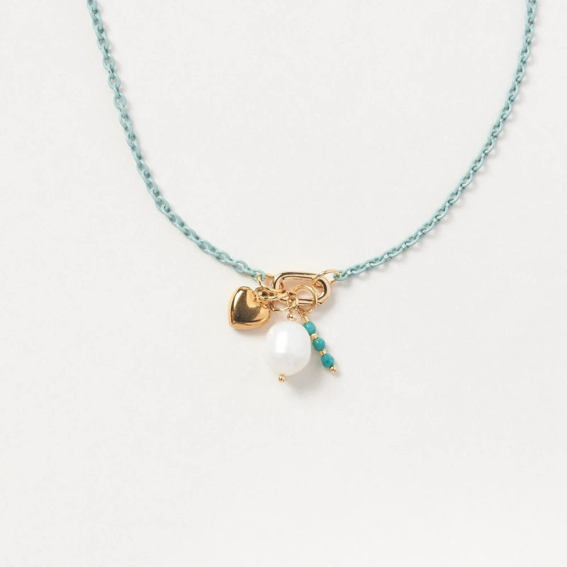 Collana con ciondolo a cuore floreale in ottone placcato oro 18 carati Sweet Charm fai da te Unisex