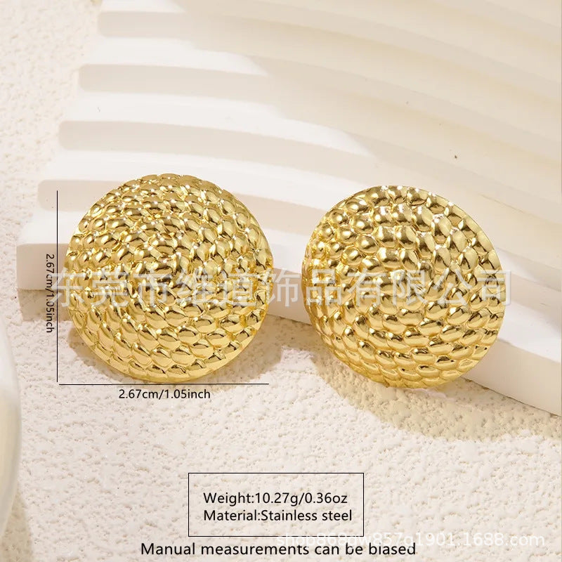 Beach Style Stainless Steel Geometric Starfish Shell Stud Earrings for Women
