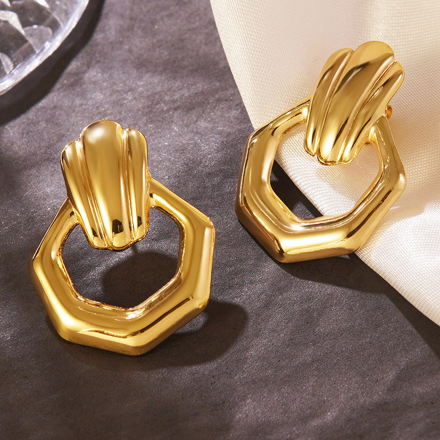 Orecchini da donna geometrici minimalisti ed eleganti in acciaio inossidabile