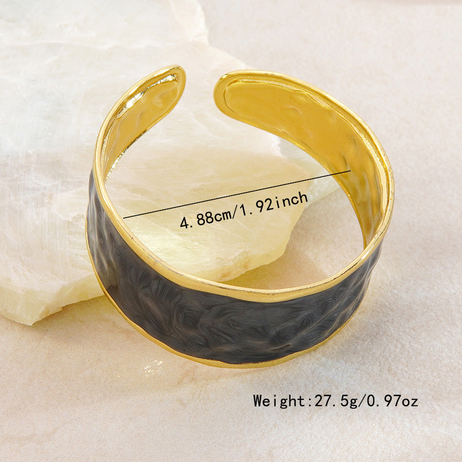 Geometric Drip Oil Plated Stainless Steel Bracelet