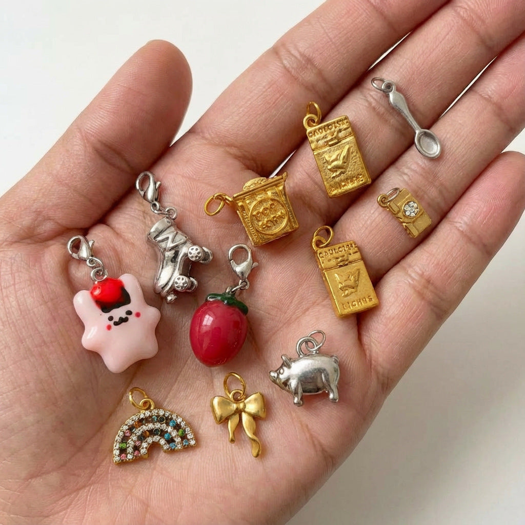 Vintage 18K Gold Plated Stainless Steel DIY Charm Bar