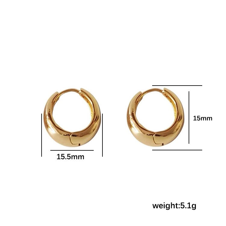 Orecchini a Cerchio Minimalisti da Donna in Acciaio al Titanio Stile Francese con Placcatura in Oro e Design a U