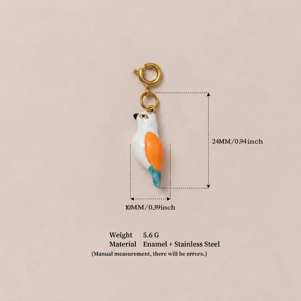 Vintage 18K Gold Plated Stainless Steel Animal Pendant Charm Bar for Women