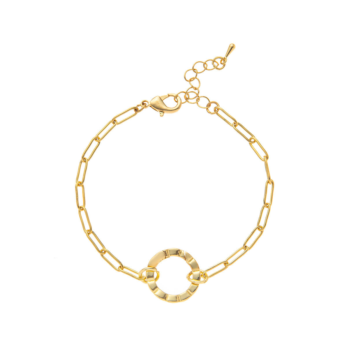 Minimalist Gold Plated Brass Geometric Heart Round Square Pendant Necklace