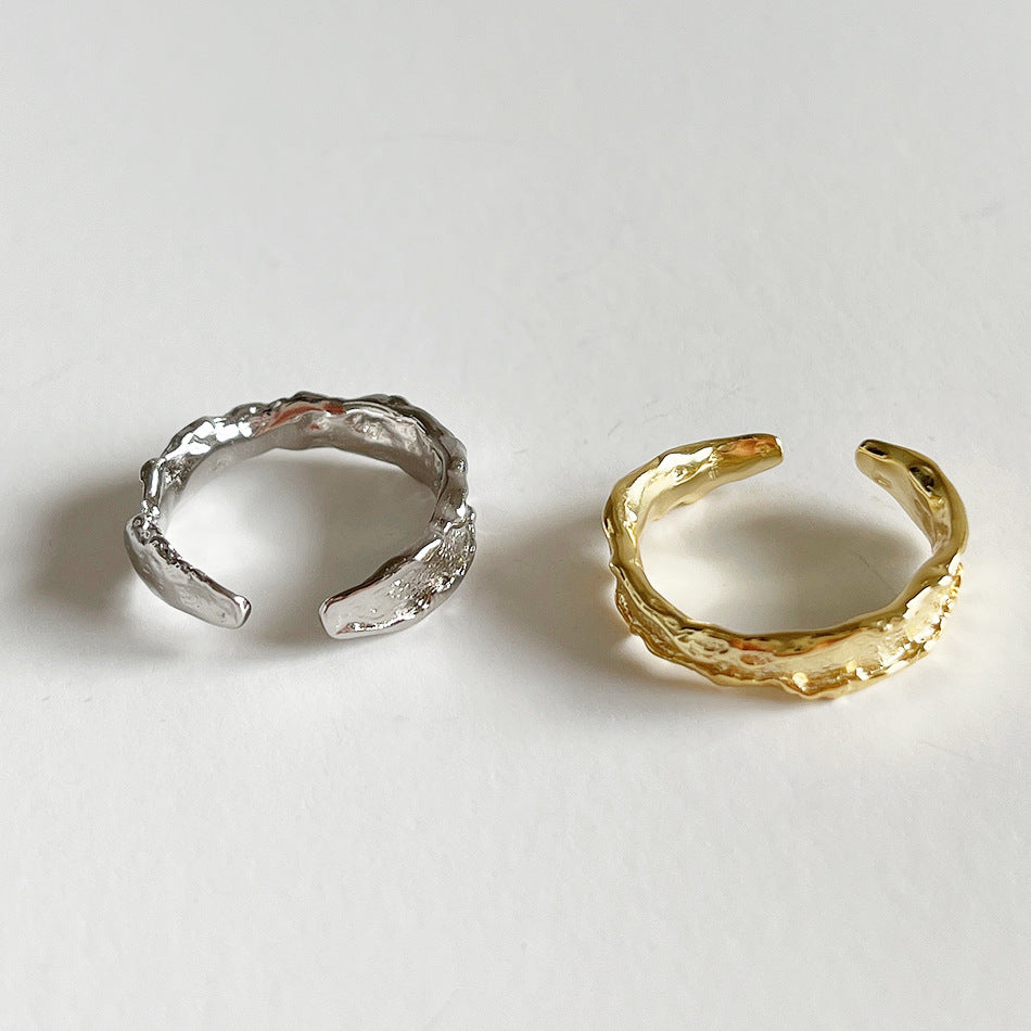 Sweet 925 Sterling Silver Chain Texture Ring for Women
