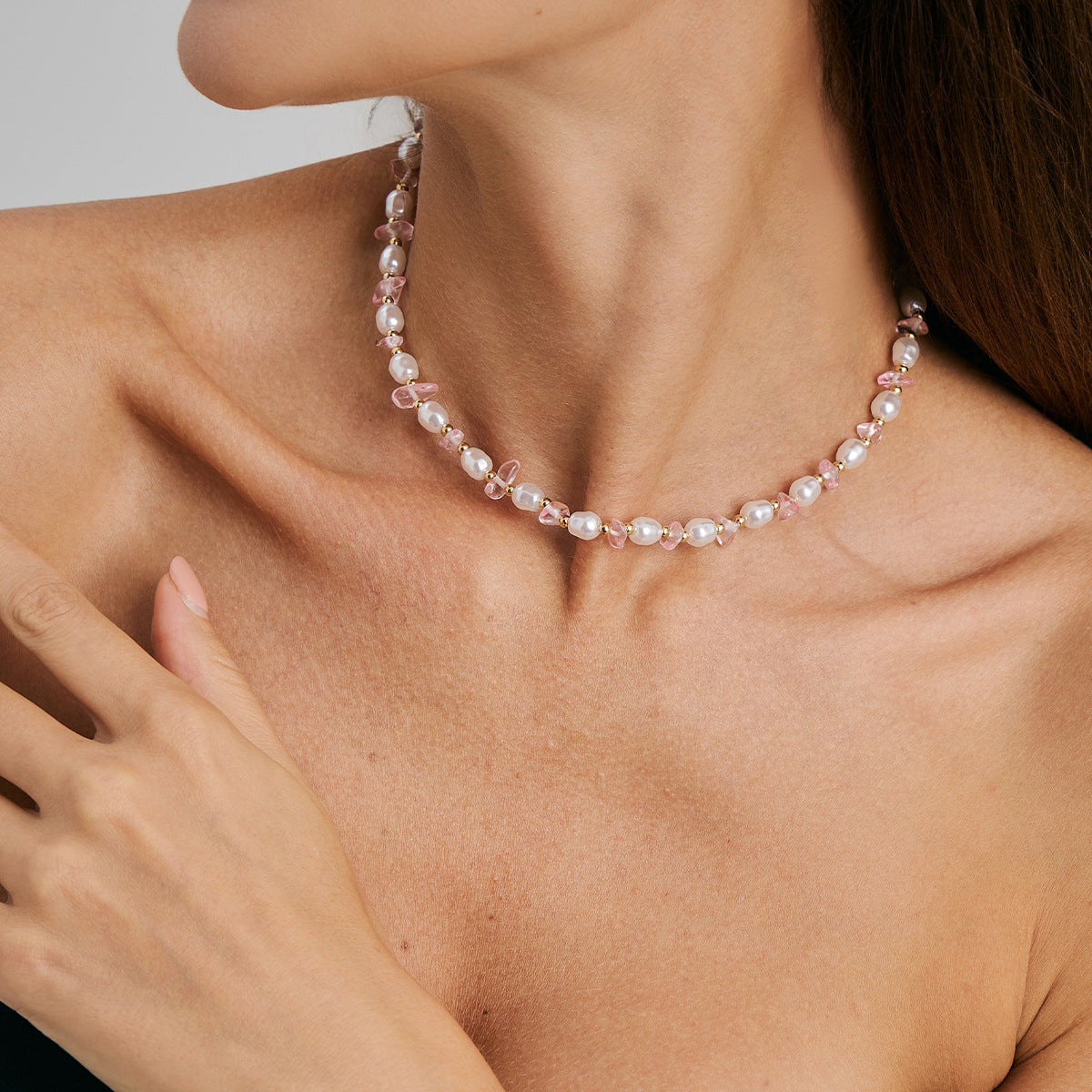 Collar de Perlas de Imitación de Forma Geométrica Irregular Inspirado en el Estilo Boho para Mujer