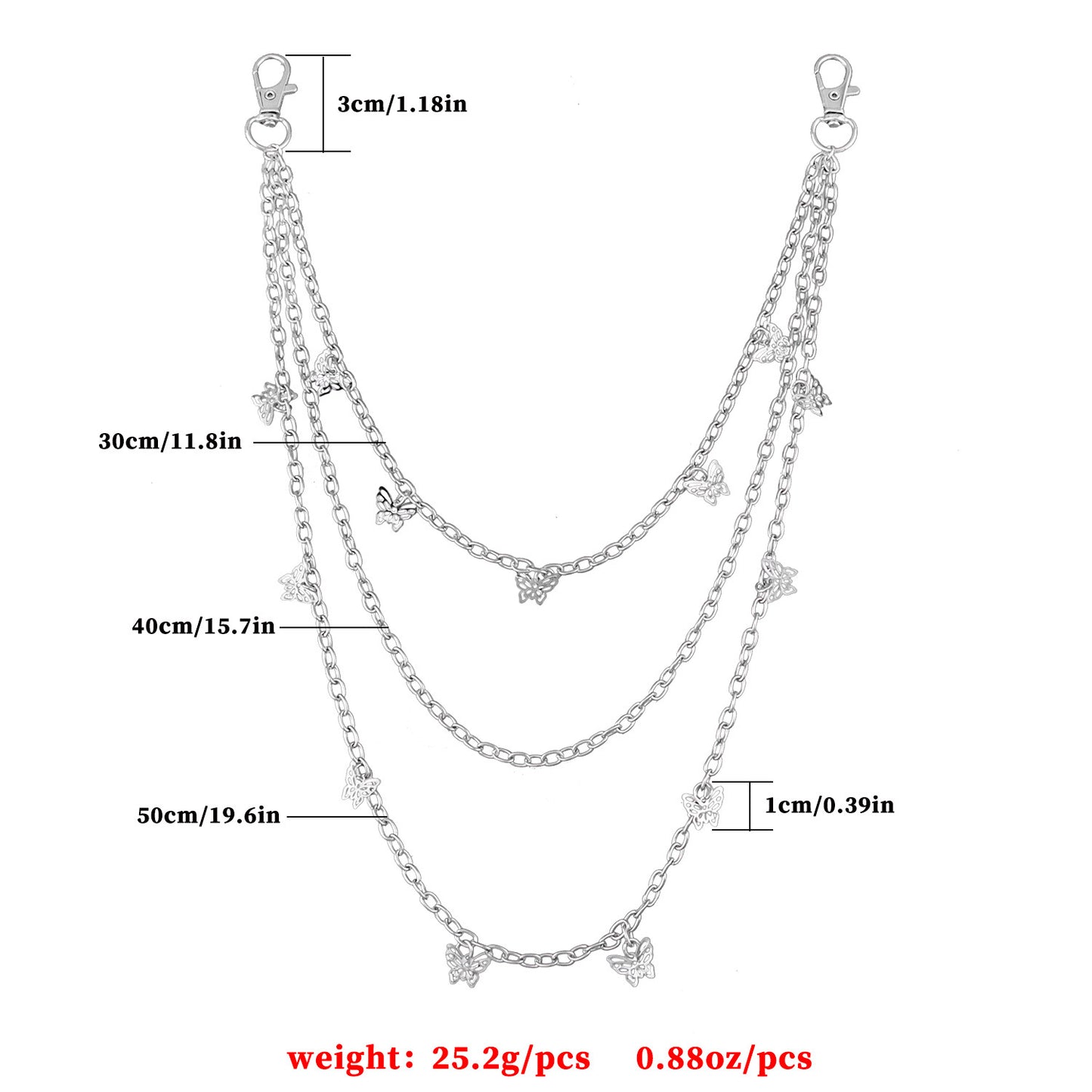 Hip-hop Alloy Butterfly Waist Chain for Women