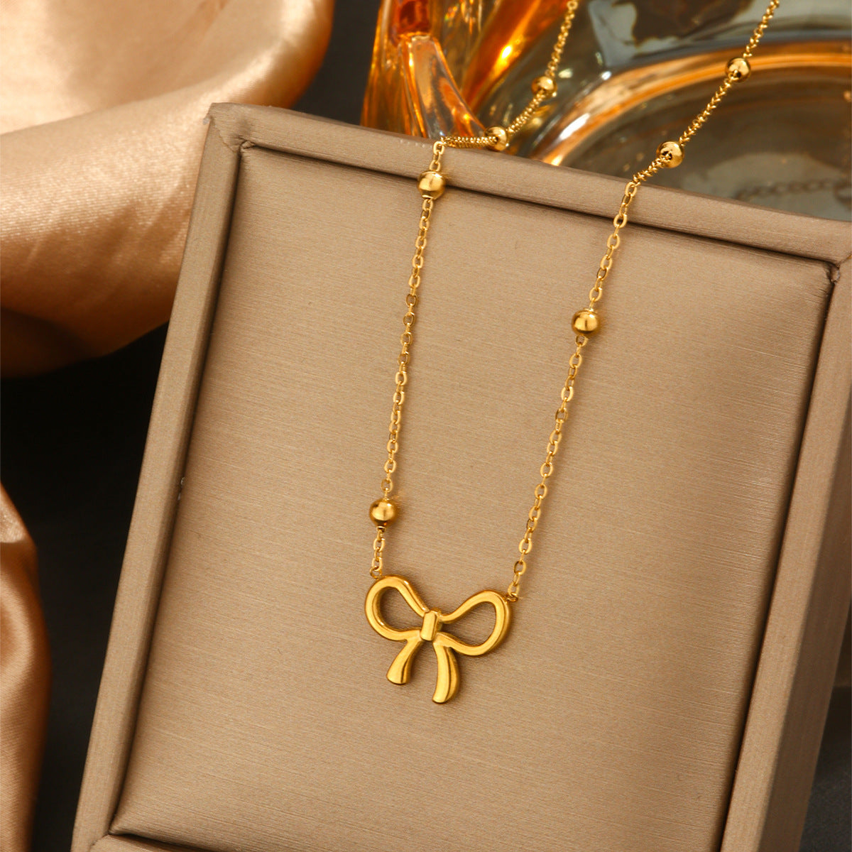 Elegant Titanium Steel Plated Multi-Layer Necklace with Heart Star Floral Geometric and Letter Pendants for Women