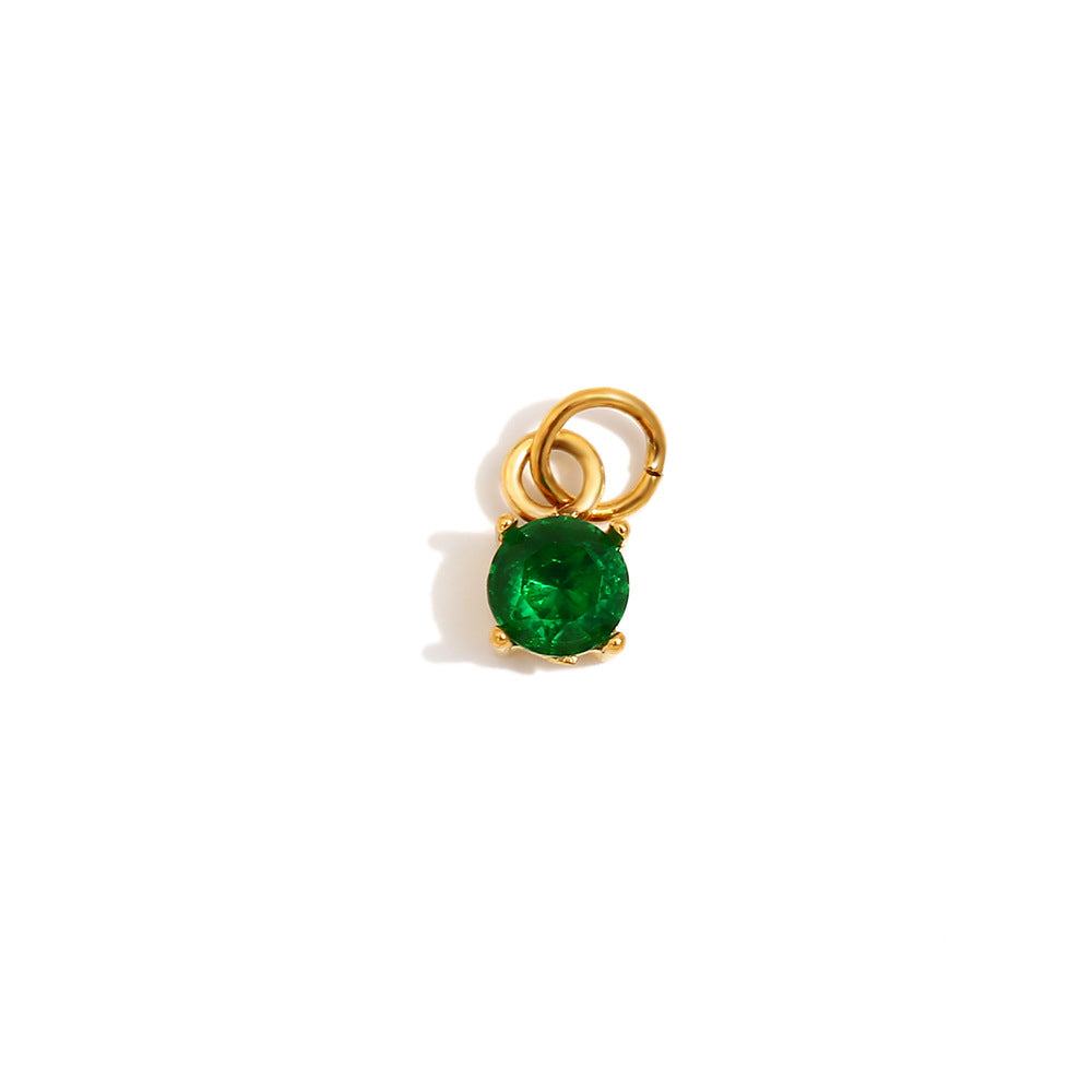 Ciondolo a Barra con Charms in Acciaio Inossidabile Geometrico Minimalista Placcato Oro 18K