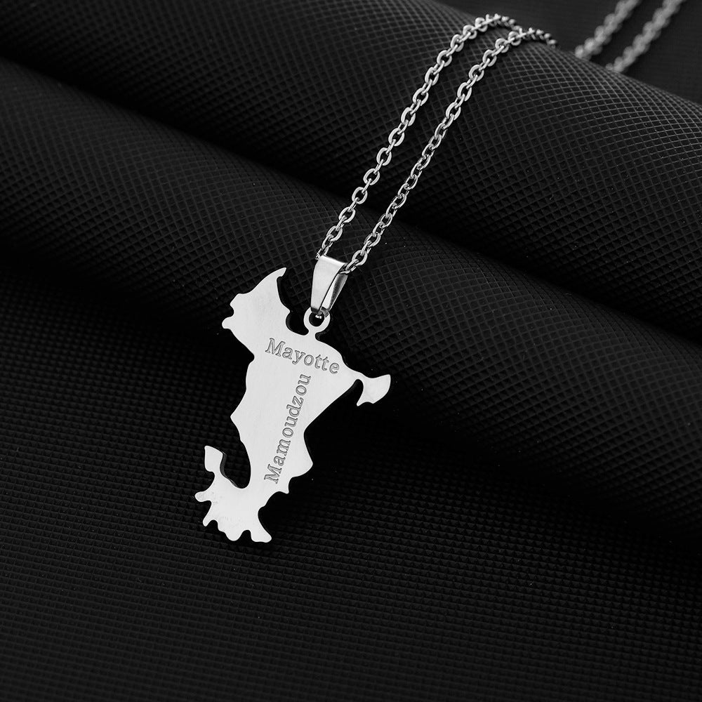 Collar Minimalista Geométrico para Mujer de Acero Inoxidable con Colgante de Acero Titanio y Acabado Galvanizado