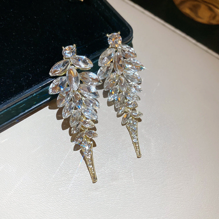 Orecchini a perno da donna geometrici eleganti rotondi con strass in lega con perni in acciaio