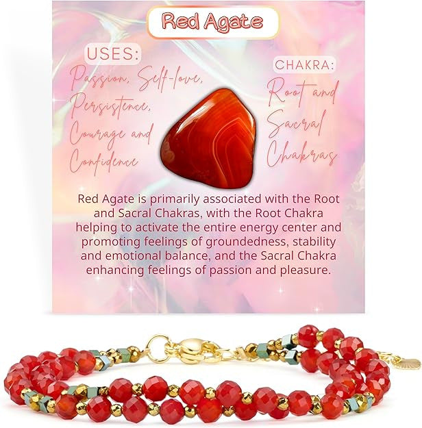 Geometric Natural Stone Crystal Beaded Bracelet Unisex Handmade Jewelry