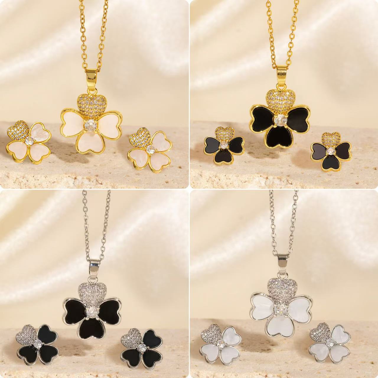 Elegant Minimalist Heart-Shaped Titanium Steel Necklace Set with Gold-Plated Copper Pendant and O-Chain