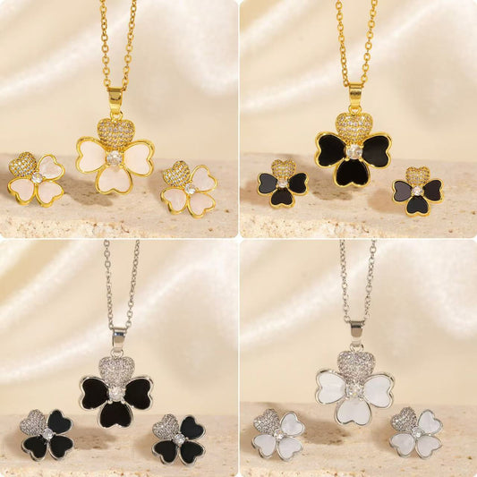 Elegant Minimalist Heart-Shaped Titanium Steel Necklace Set with Gold-Plated Copper Pendant and O-Chain