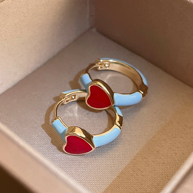 Vintage Geometric Stud Earrings in Plated Copper with Steel Posts for Women