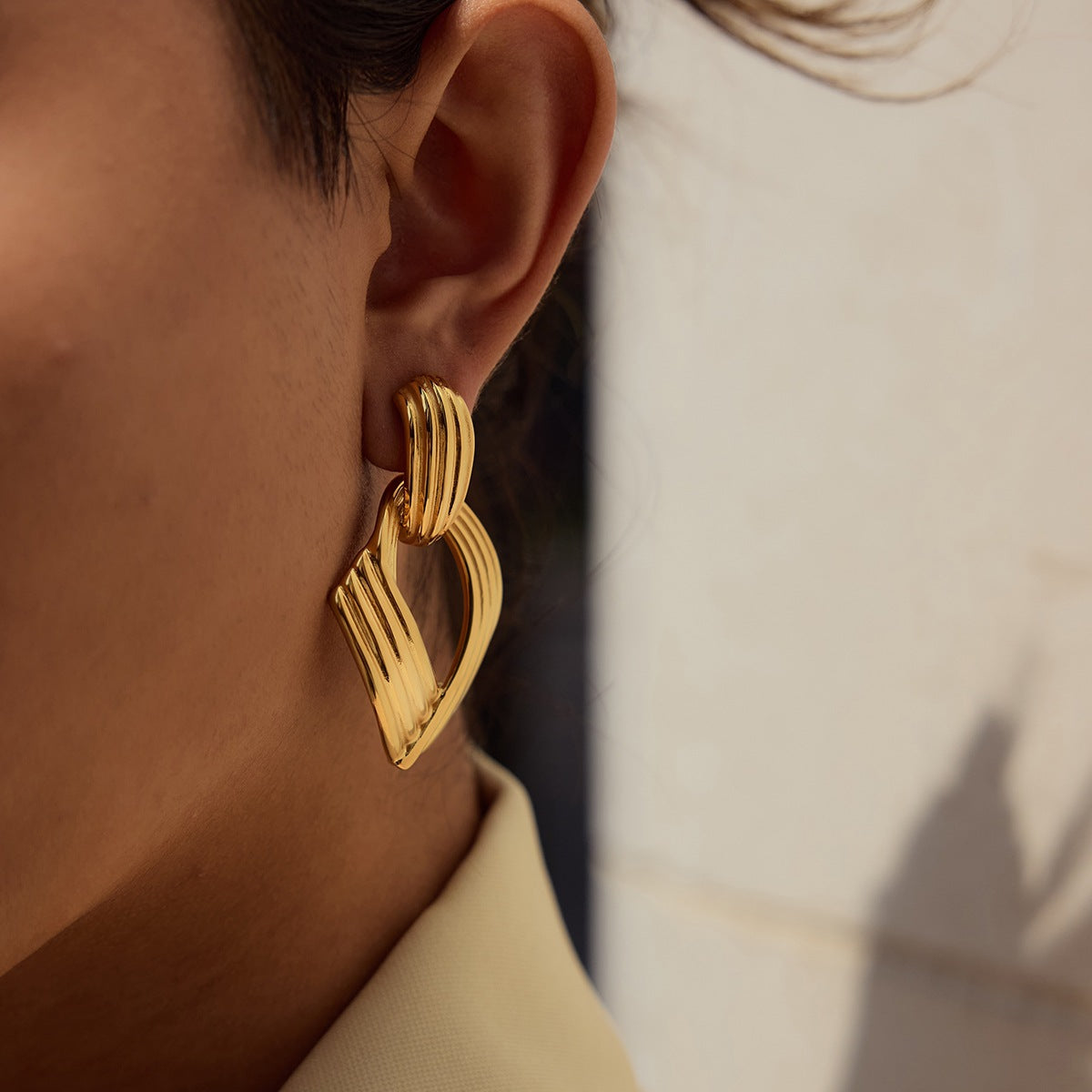 Minimalist Geometric Stainless Steel Plated Earrings for Women