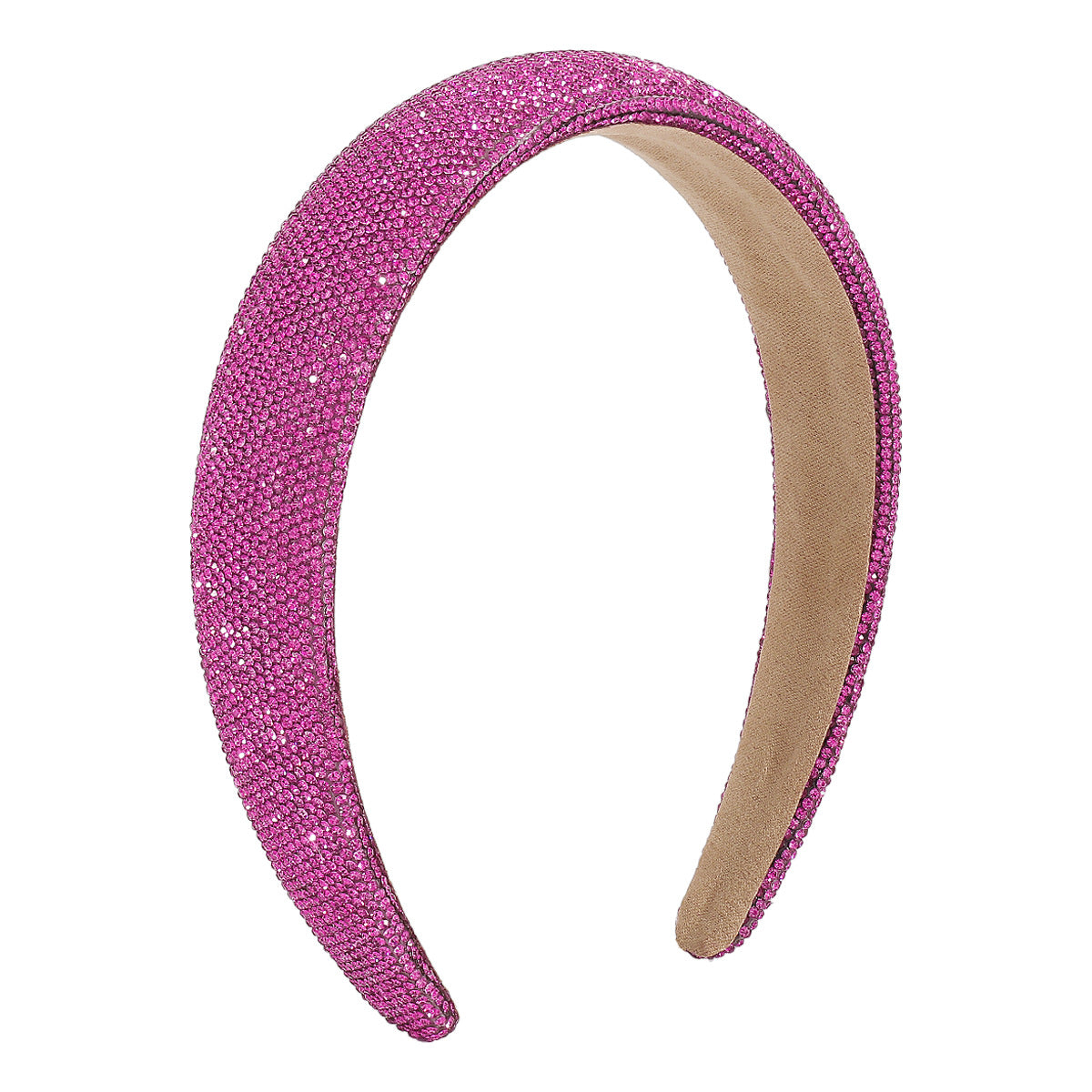 Cerchietto Geometrico con Strass "Sweet-Edgy" per Donna con Base Spessa in Spugna e Design Scintillante di Ispirazione Vintage