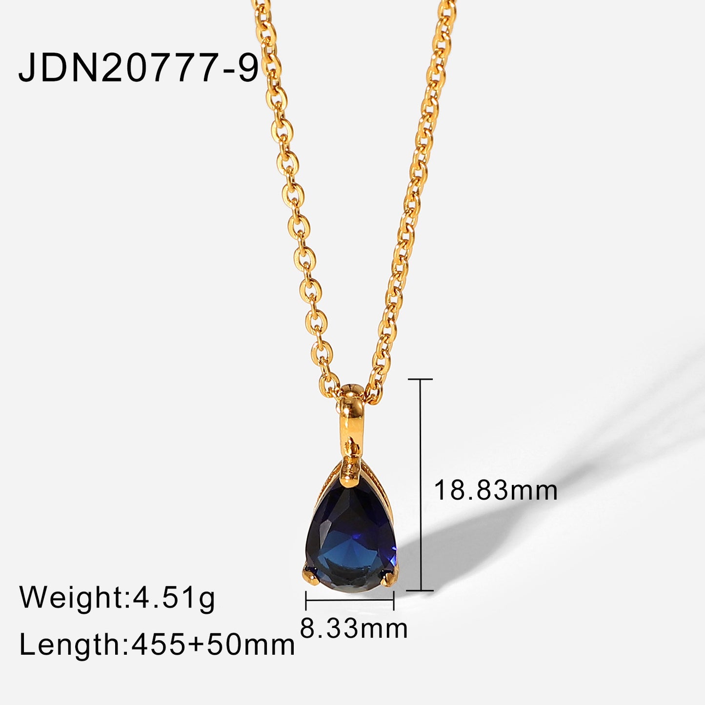 Collana con Pendente Geometrico in Acciaio Inossidabile con Placcatura in Oro 18K e Accenti di Zirconi per Donna
