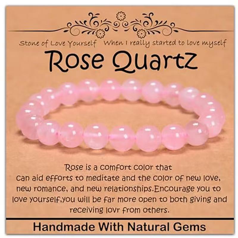 Minimalist Natural Stone Beaded Bracelet Unisex Geometric Round Handmade Jewelry Gift