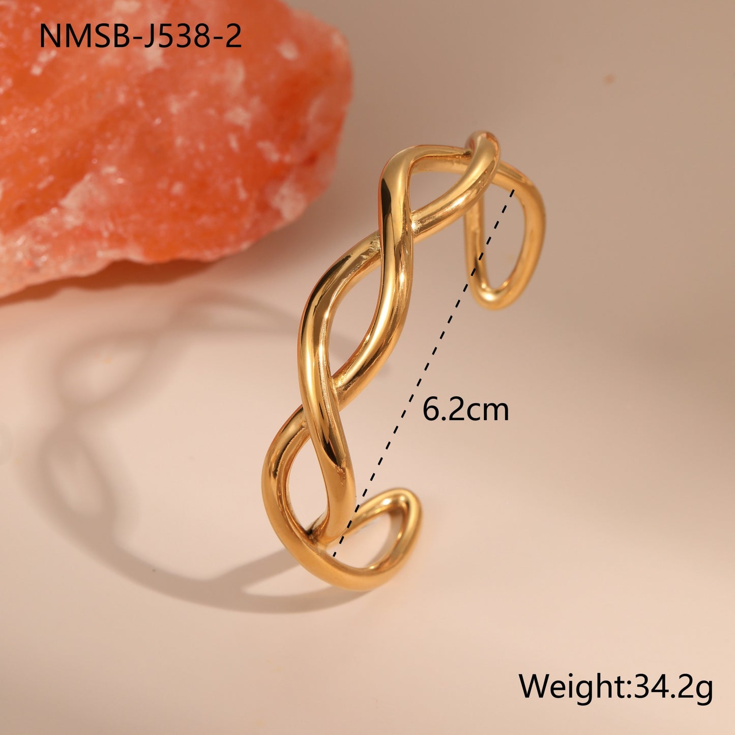 Fashionable Geometric Stainless Steel Bracelet with 18K Gold and Silver Plating for Women