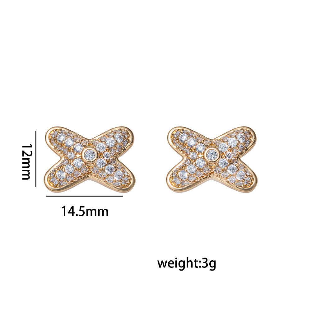 Minimalist Cross Pendant Necklace Set for Women Titanium Steel with Rhinestone Inlay and Gold Plating Snake Chain