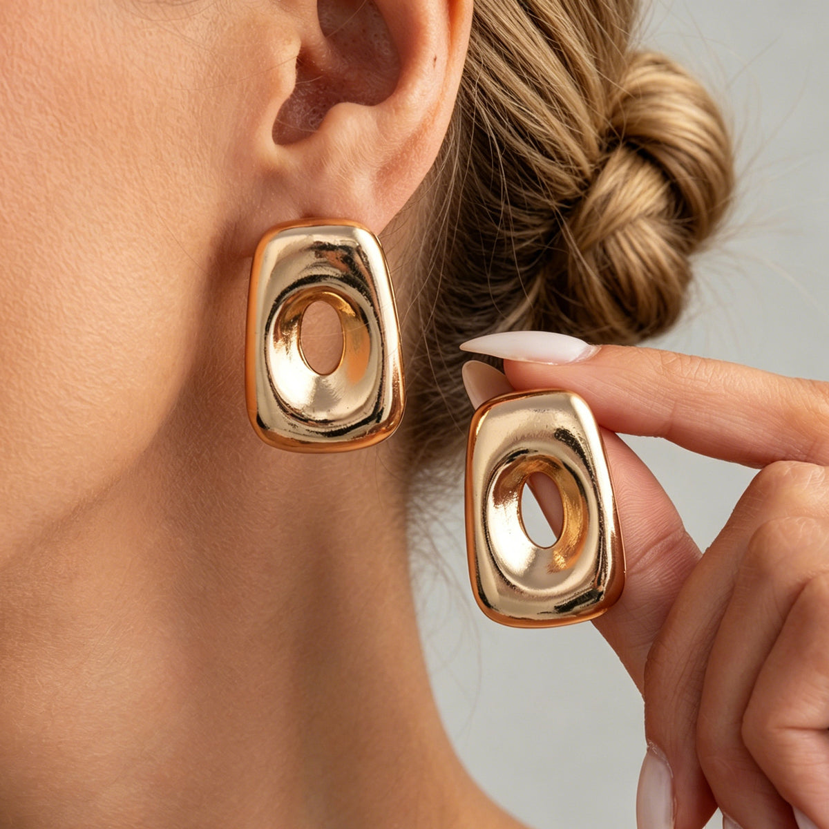 Minimalist Geometric Square Zinc Alloy Plated Earrings for Women