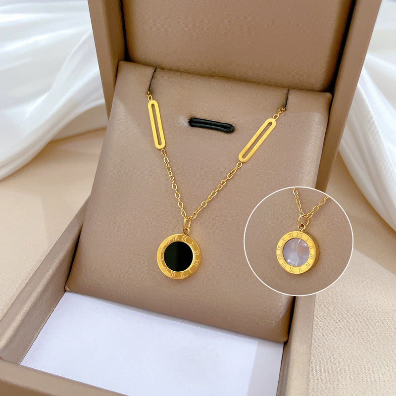 Collana Punk Minimalista Dolce Cuore Geometrico in Acciaio Inossidabile con Catena Irregolare