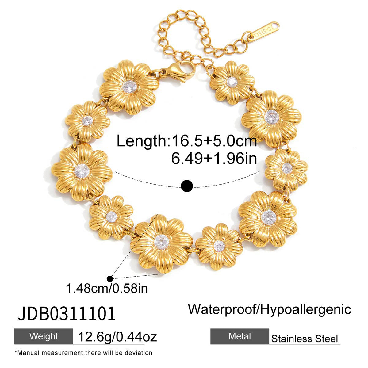 Minimalist Daisy Flower Titanium Steel Pendant Necklace Gold Plated Stainless Steel Chain for Women