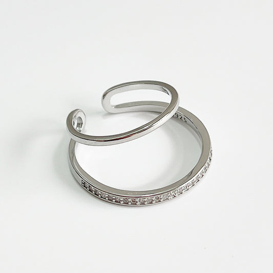 Pendientes de Plata de Ley 925 con Incrustaciones de Perlas, Borde Minimalista Chapado en Oro Blanco, en Forma de Lágrima
