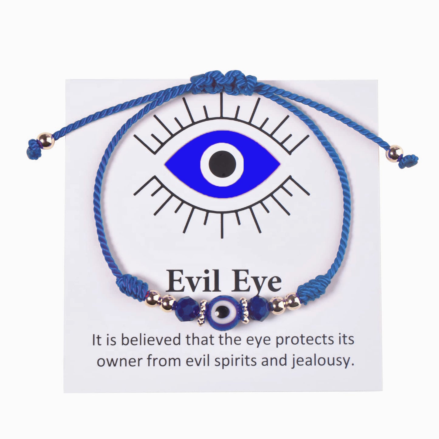 Vintage Minimalist Geometric Acrylic Evil Eye Braided Bracelet Unisex