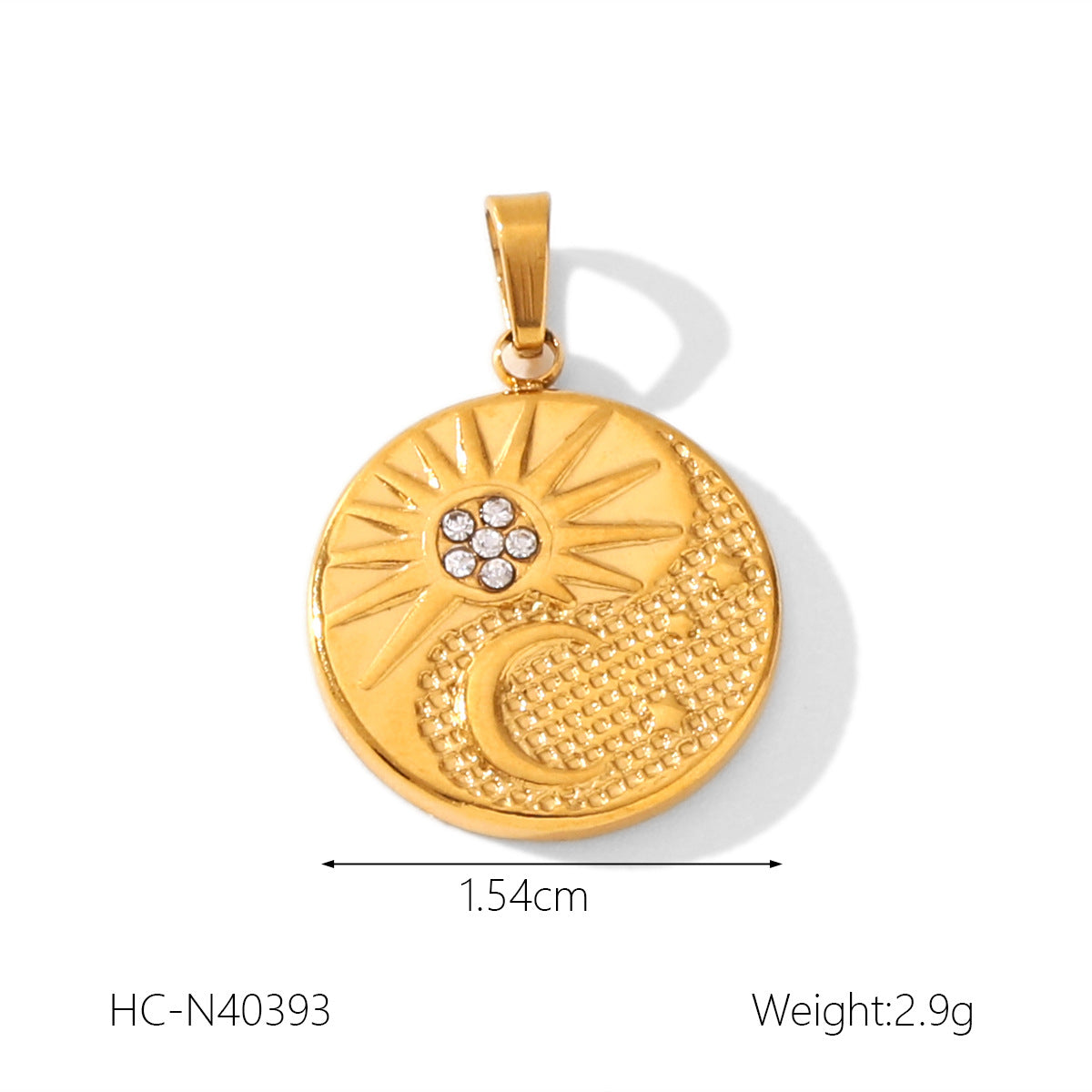 Moon Star Stainless Steel Plated Charm Bar