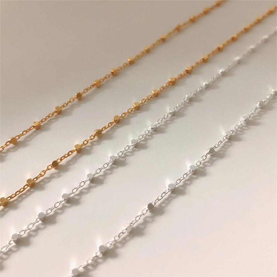Collar Minimalista de Plata Geométrica con Cadena Trenzada de Plata Esterlina 925 para Mujer
