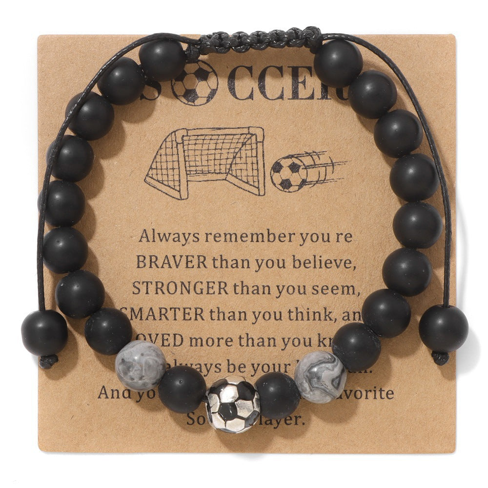 Minimalist Sporty Geometric Stone Bead Bracelet Unisex Friendship Handmade Jewelry