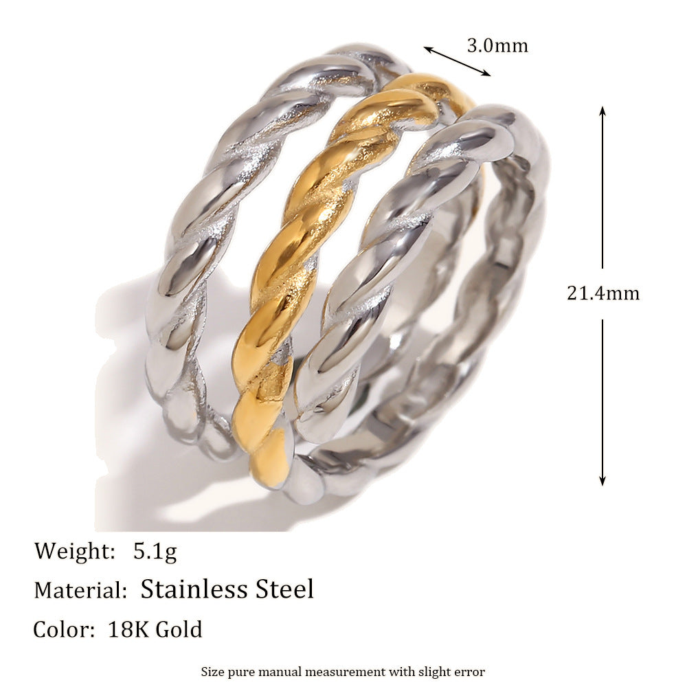 Pendientes de aro geométricos de acero inoxidable chapados en oro de 18 quilates estilo OL para mujer