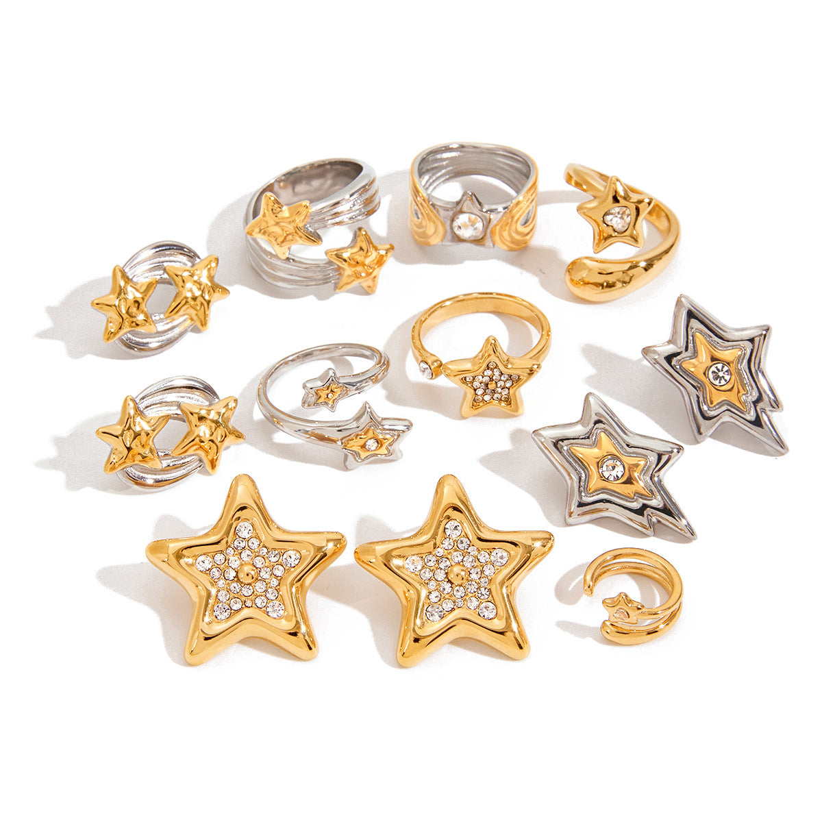 Minimalist Star Stainless Steel Plated Ring for Women
