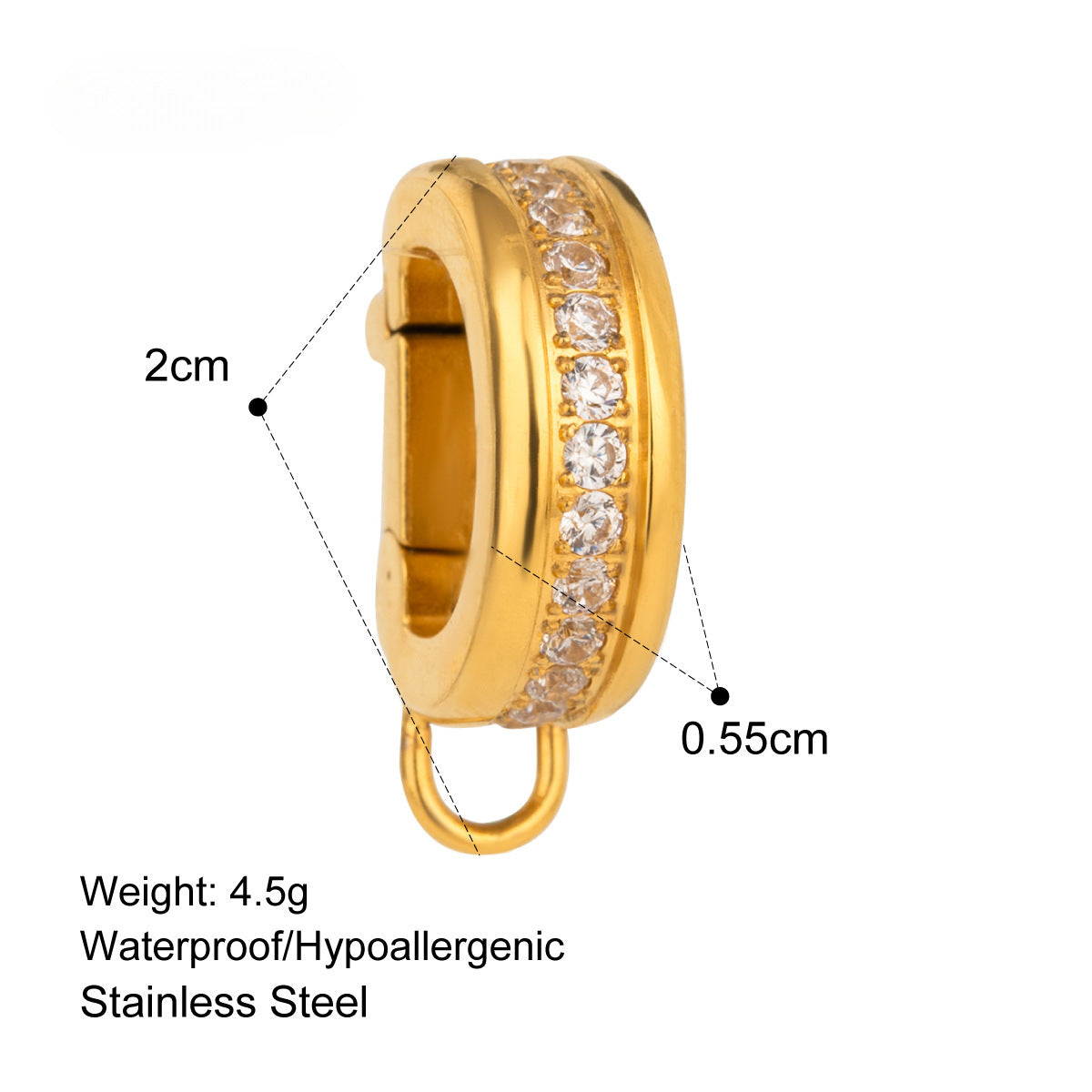 18K Gold Plated Stainless Steel Titanium Steel Bikini Charm Bar Connector