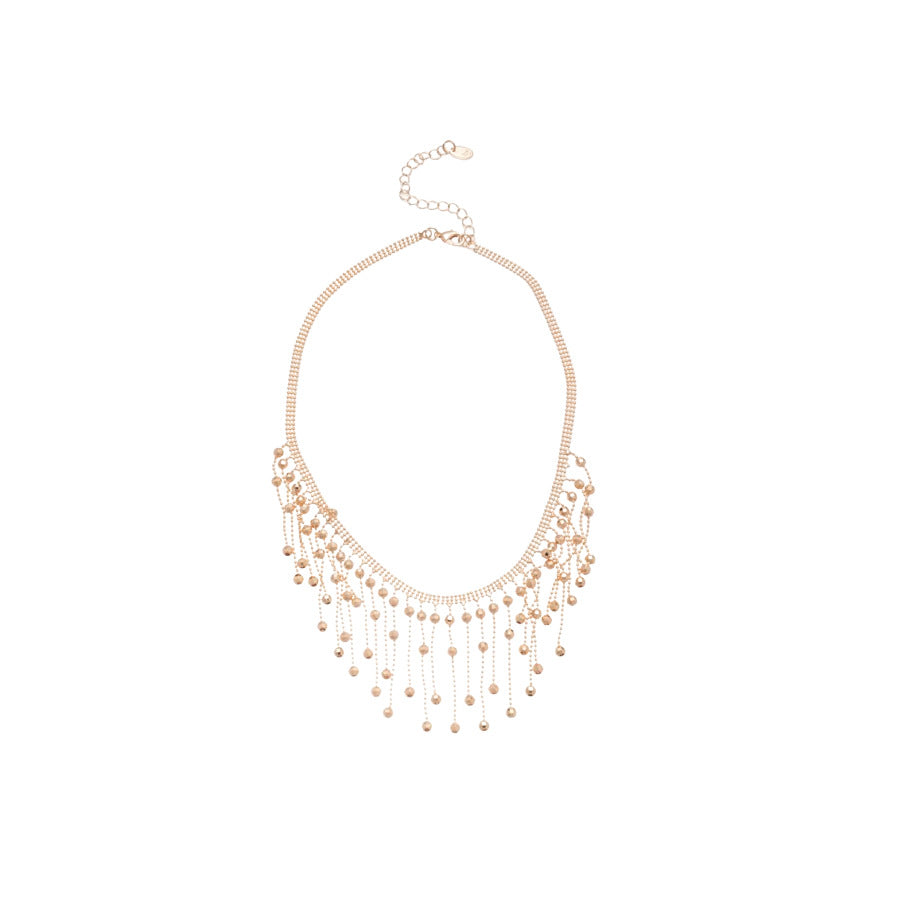 Conjunto de collar con colgante de flecos florales vintage y pulsera de latón con acabado chapado para mujer