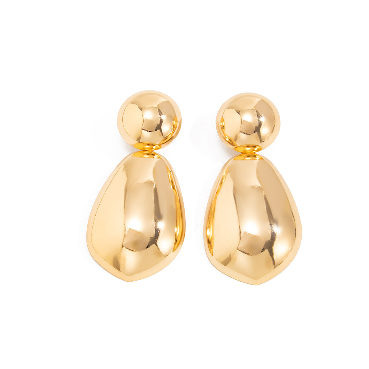 Minimalist Geometric Round Alloy Plated Earrings for Women