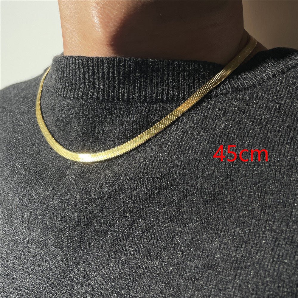 Hip-hop Minimalist Geometric Titanium Steel Curb Chain Necklace Unisex