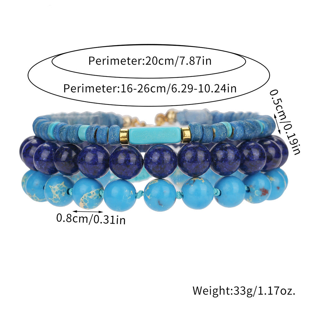 Bohemian Round Natural Stone Handmade Stretch Bracelet Unisex
