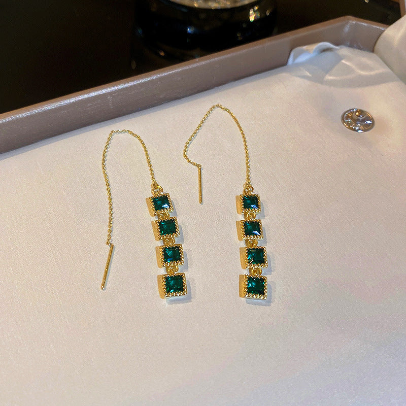 Orecchini Vintage in Resina con Forma a Diamante Geometrico, Corpo in Lega e Finitura Placcata Oro, Perni in Acciaio Inossidabile, Gioielli per Orecchie da Donna Minimalisti di Lusso