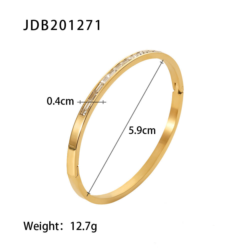 Geometric Plated Stainless Steel Ring for Women