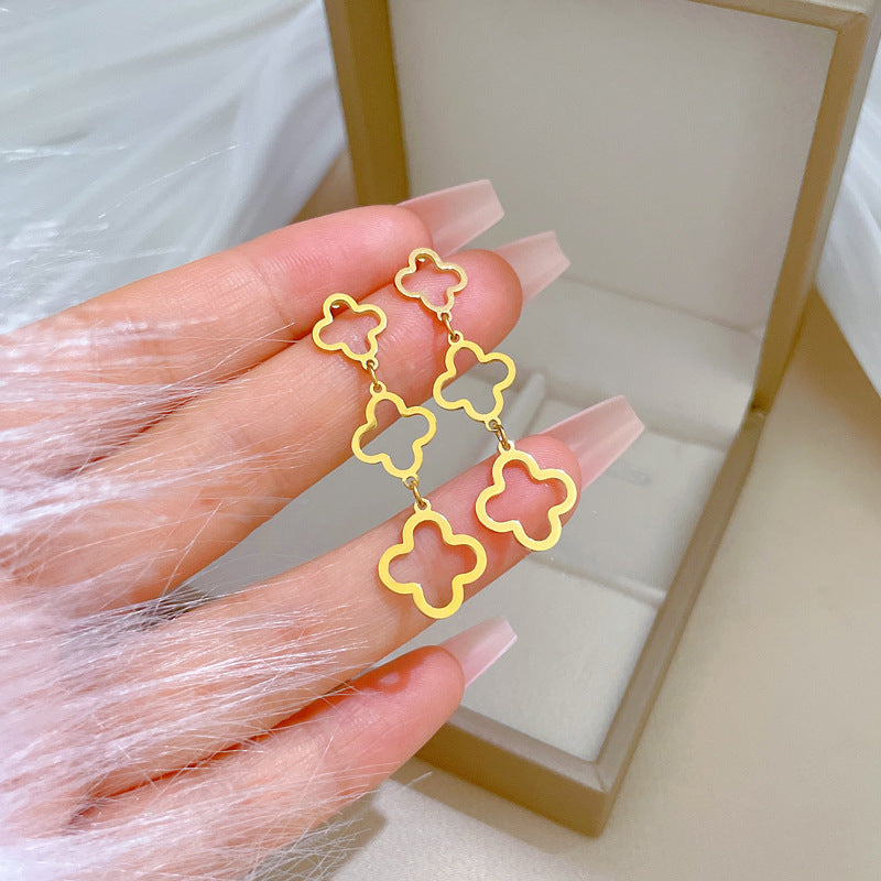 Minimalist Geometric Titanium Steel Earrings for Women