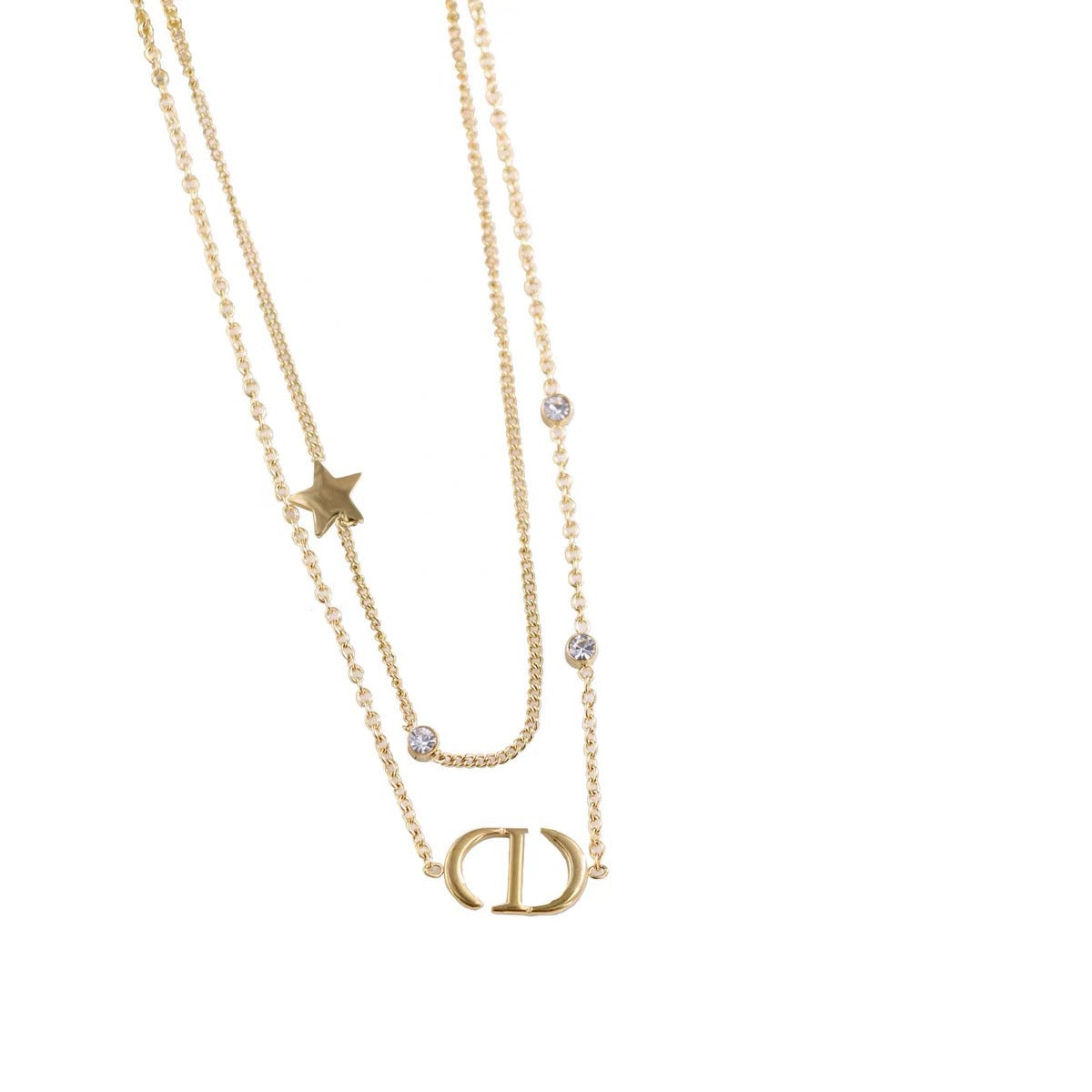 Collana da donna con ciondolo a lettera geometrico minimalista in acciaio al titanio con catena a serpente
