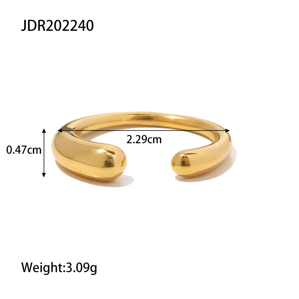 Minimalist Luxury Geometric Stainless Steel PVD Plated Bracelet for Women