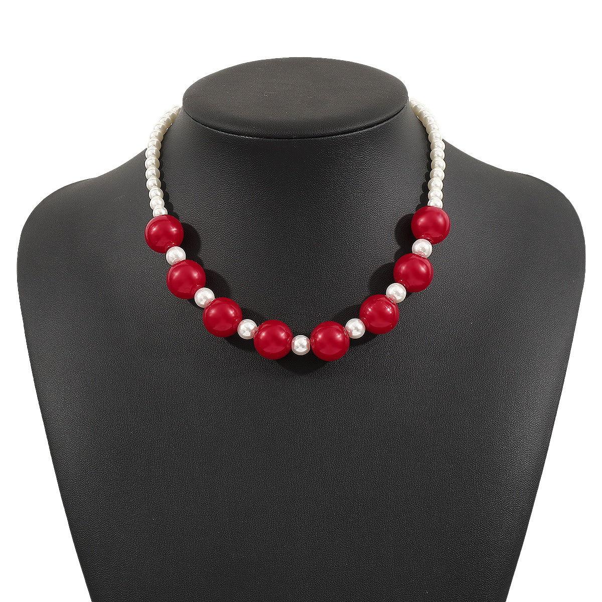 Collar minimalista geométrico con cuentas para mujer y hombre, colgante de resina estilo locket con cadena de serpiente