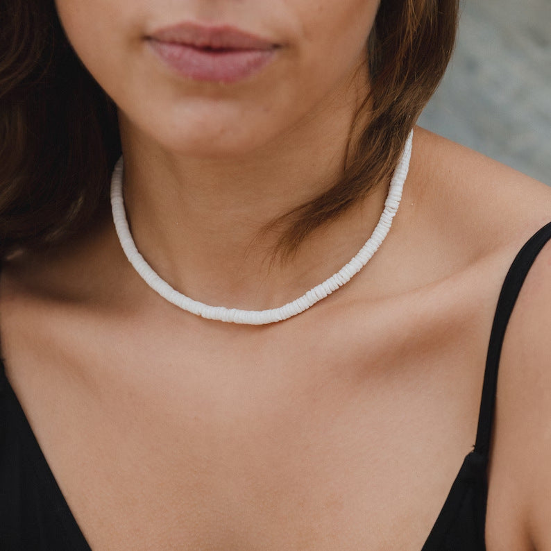 Sweet Casual Irregular Geometric Shell Stainless Steel Necklace Multi-Layer Cable Chain for Women