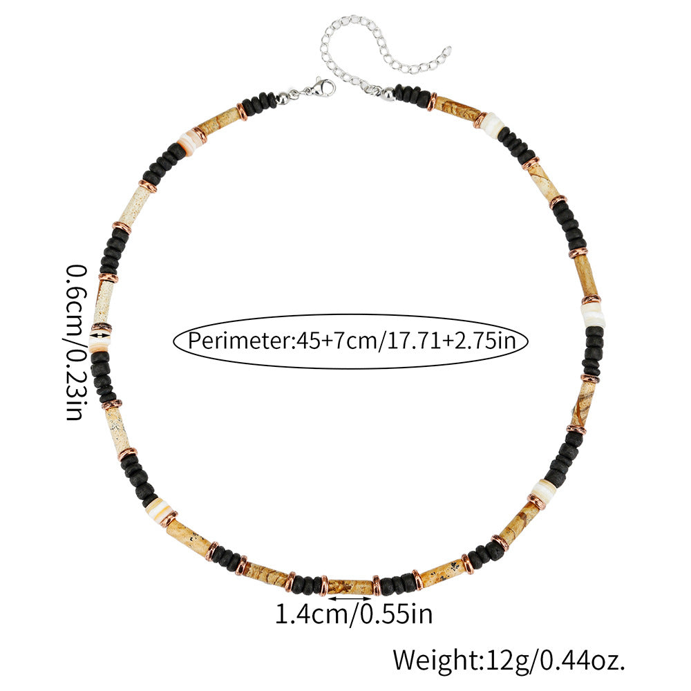 Bohemian Vintage Geometric Round Alloy Plated Men's Necklace Cable Chain