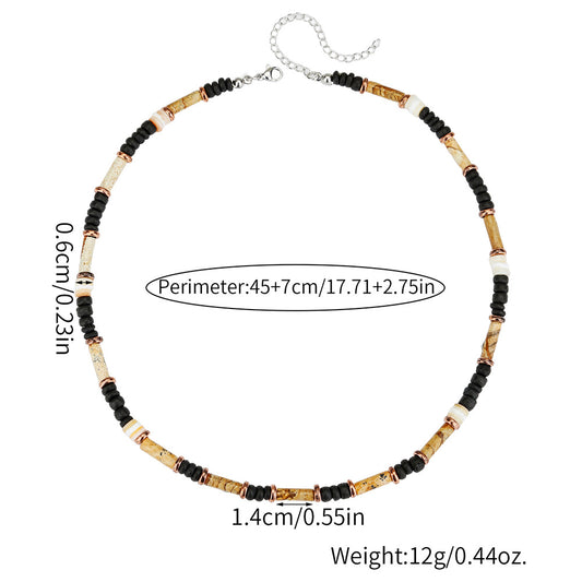 Bohemian Vintage Geometric Round Alloy Plated Men's Necklace Cable Chain
