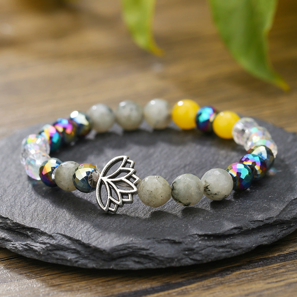Punk Casual Round Gemstone Bracelet Unisex